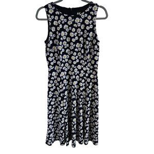 AK Anne Klein Woman Dress Size M Daisy Print Fit & Flow Lined Top Sleeveless